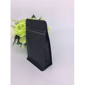 Matt Black Coffee Beans Packaging Bag with Valve and Ziplock