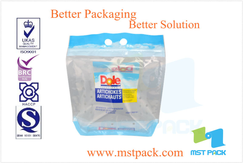 Slider Zipper Fruit or Vegetable Packaging Bag