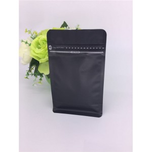 250g Quad-Sealed Coffee Bag with Valve and Ziplock