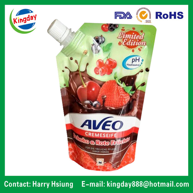 Standup Spout Pouch for Fruit Juice or Beverage or Laundry Detergent Packaging Bag