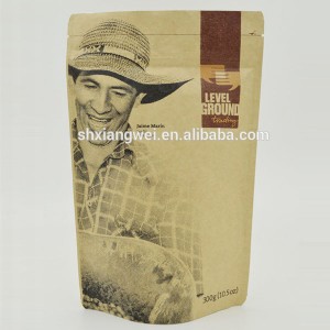 Ziplock Kraft Paper Bag for Coffee Beans with Valve