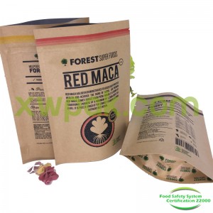 Custom Design Kraft Paper Pouch with Ziplock