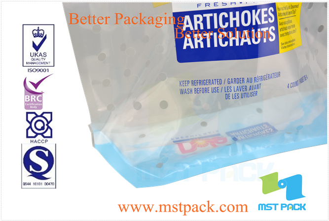 Slider Zipper Fruit or Vegetable Packaging Bag