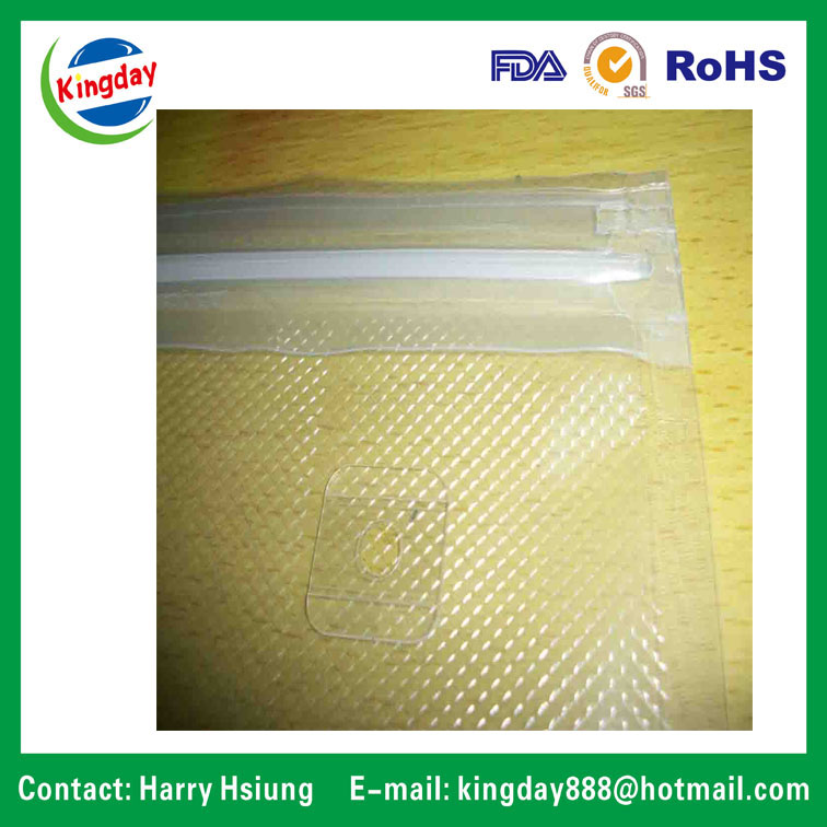 Ny & PE Co-Extruding Vacuum Bag with Air Channel and One-Way Valve and Net Embossed, 2 Lines Zip Lock or Zipper