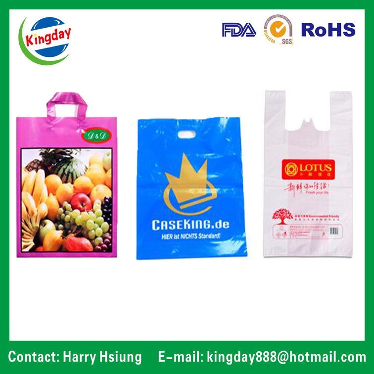 Printing Plastic Bags, Shopping Vest Carrier Bag, Mail Bag, Die-Cut Patched Bag, Soft Loop Carrier Bag and PP Self-Adhesive Bag