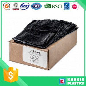 Flat Pack Black Trash Bag in Box