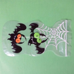 Special-Shaped Plastic Holloween Printed Bag with Ziplock for Gift Packing