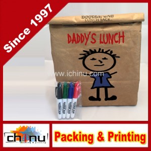Reusable, Insulated Tyvek Lunch Bag - Includes 4 Mini Permanent Markers - Great for Office Gifts (210220)
