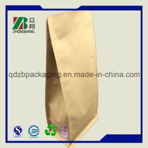 Flat Bottom Kraft Paper Bag with Zipper