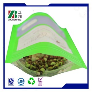Plastic Food Packaging Bag with Window Heat Sealed