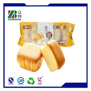 Customized Printing Clear Windowed Plastic Bread Food Bag