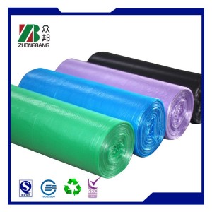 Heavy Duty HDPE /LLDPE C-F Garbage Plastic Bag on Roll