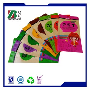 Processed Meat Packaging Bag Kraft Paper Stand up Zipper Bag