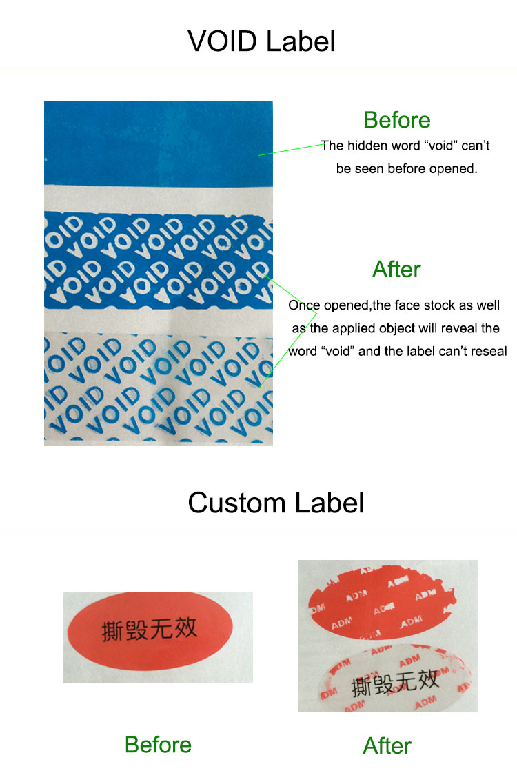 China Supplier High Quality Anti-Counterfeiting Sticker