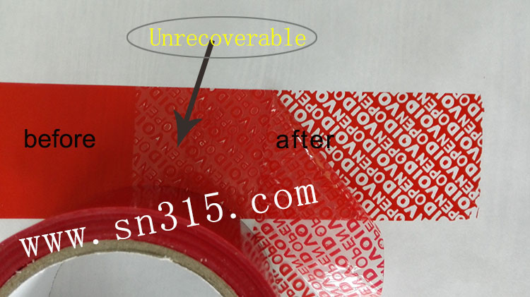 Tamper Evident Security Sealing Tape with High Resdual