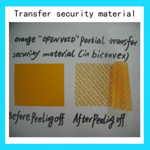 The Orange Security Label Sticker/Total Transfer Tamper Evident Label Sticker.