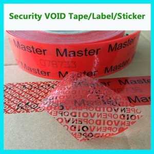Custom Security Seal Tape; Red Security Tape